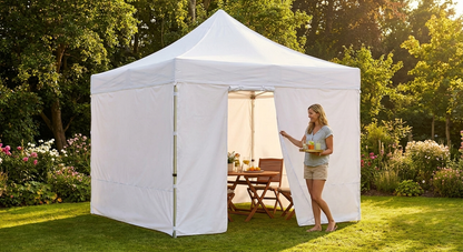 White gazebo sidewall kit 4x4m, flame retardant and waterproof - product detail