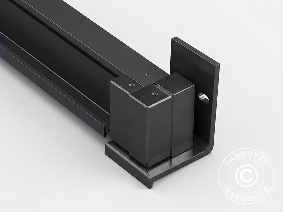 Black aluminium wall bracket for gazebo, outdoor use - product detail