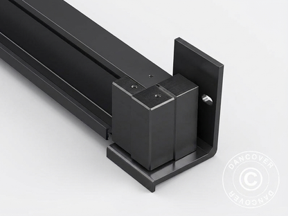 Black aluminium wall bracket for gazebo, outdoor use - product detail
