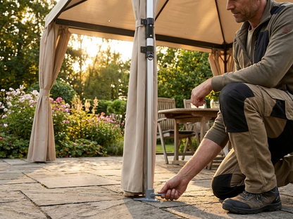 Adjustable corner leg in silver, suitable for indoor and outdoor use - view 3