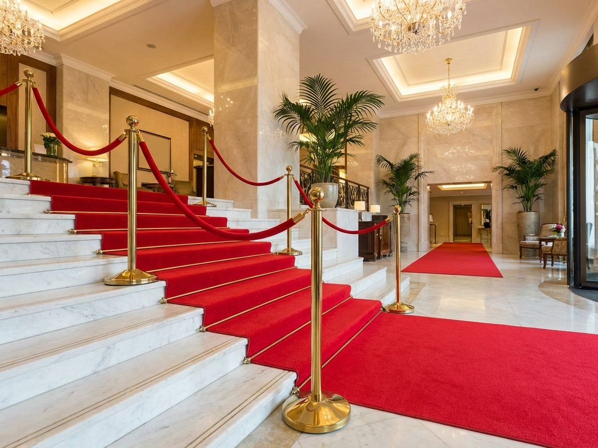 Red carpet runner for events, made of polyester - product detail