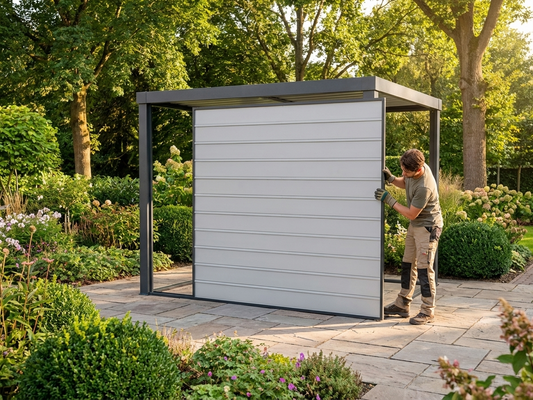 Galvanised steel metal shed rear panel in anthracite - product detail