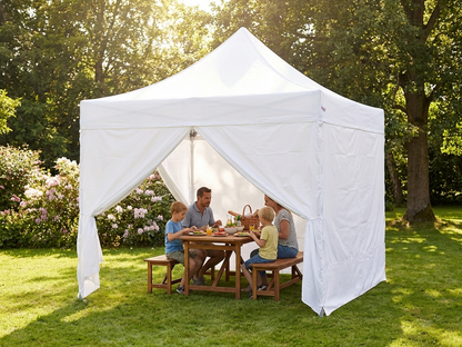 White pop-up gazebo 3x3 m with steel frame for outdoor events - product detail