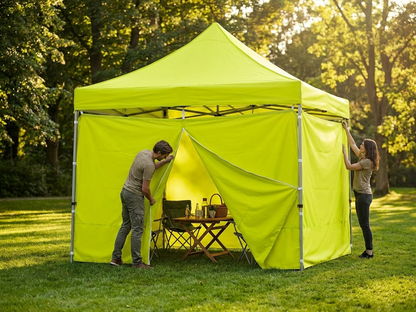 Neon yellow/green gazebo sidewall kit, 300D polyester for outdoor events - view 3