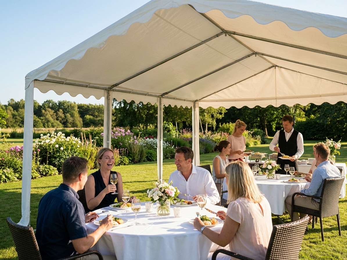White PVC roof cover for 6x8m marquee
