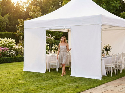 White PVC sidewall with door for event shelter, 3m - product detail