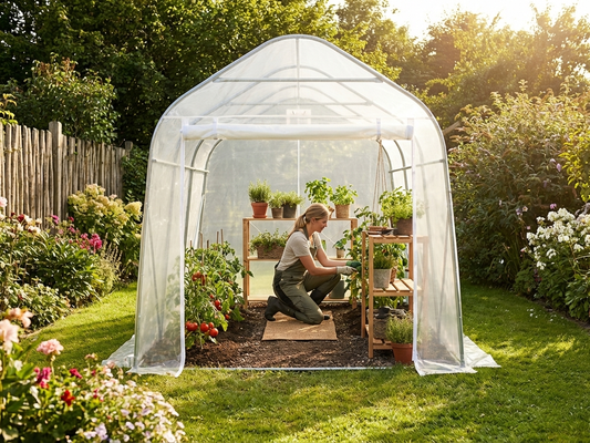 Polytunnel greenhouse made of transparent PE and galvanised steel - product detail