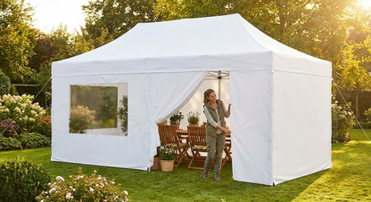White gazebo sidewall kit sized 3x4.5 meters for outdoor events - view 3