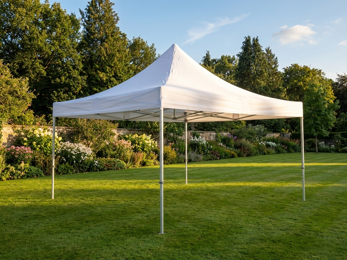 White pop-up gazebo 5x5 m with aluminium frame for outdoor events - product detail