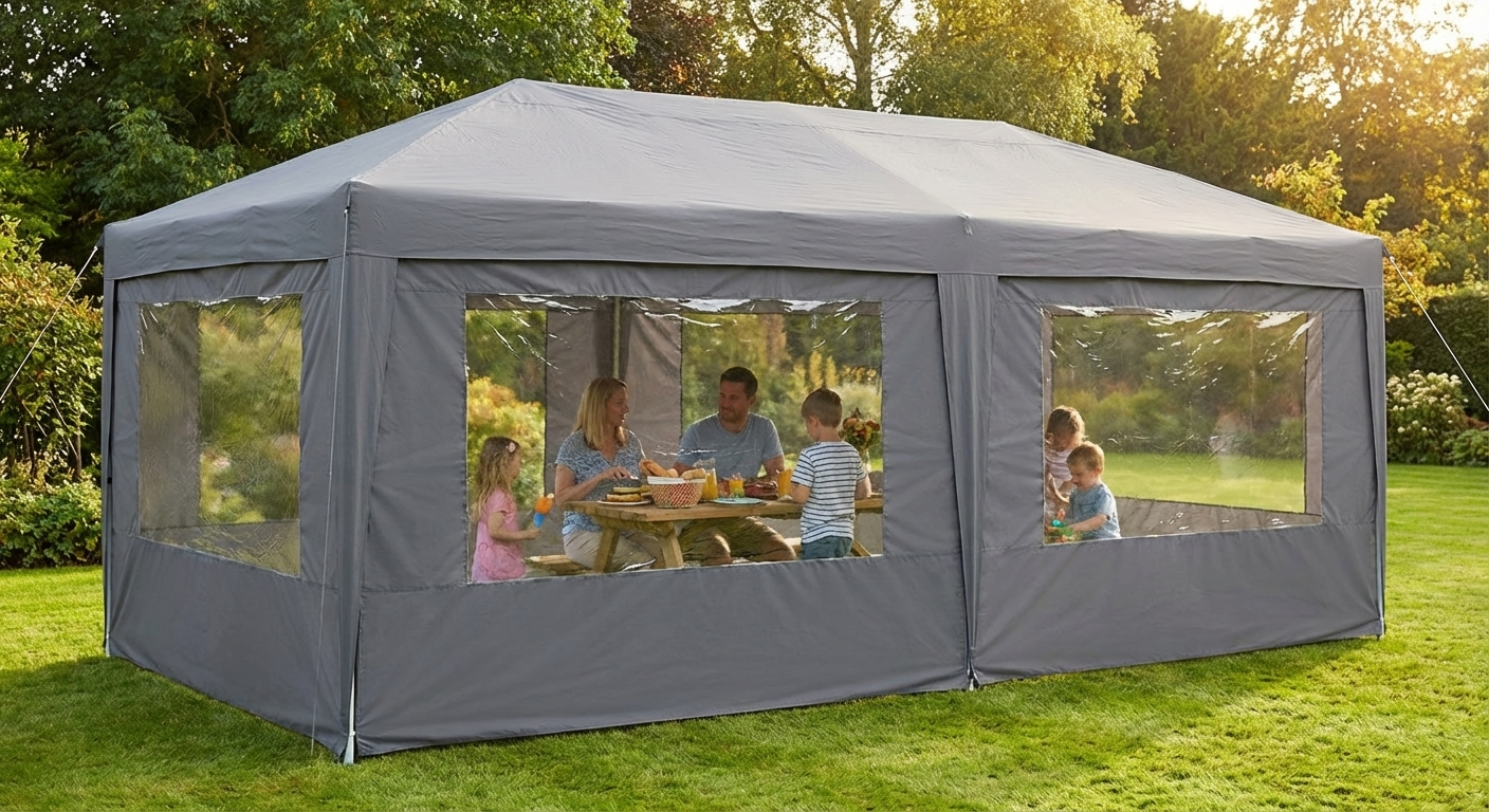 Pop Up Gazebo 3x6m Latte with Steel Frame for Outdoor Events - product detail