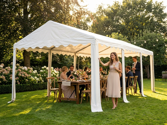 White PVC marquee roof cover 4x8 meters, waterproof and UV resistant - product detail