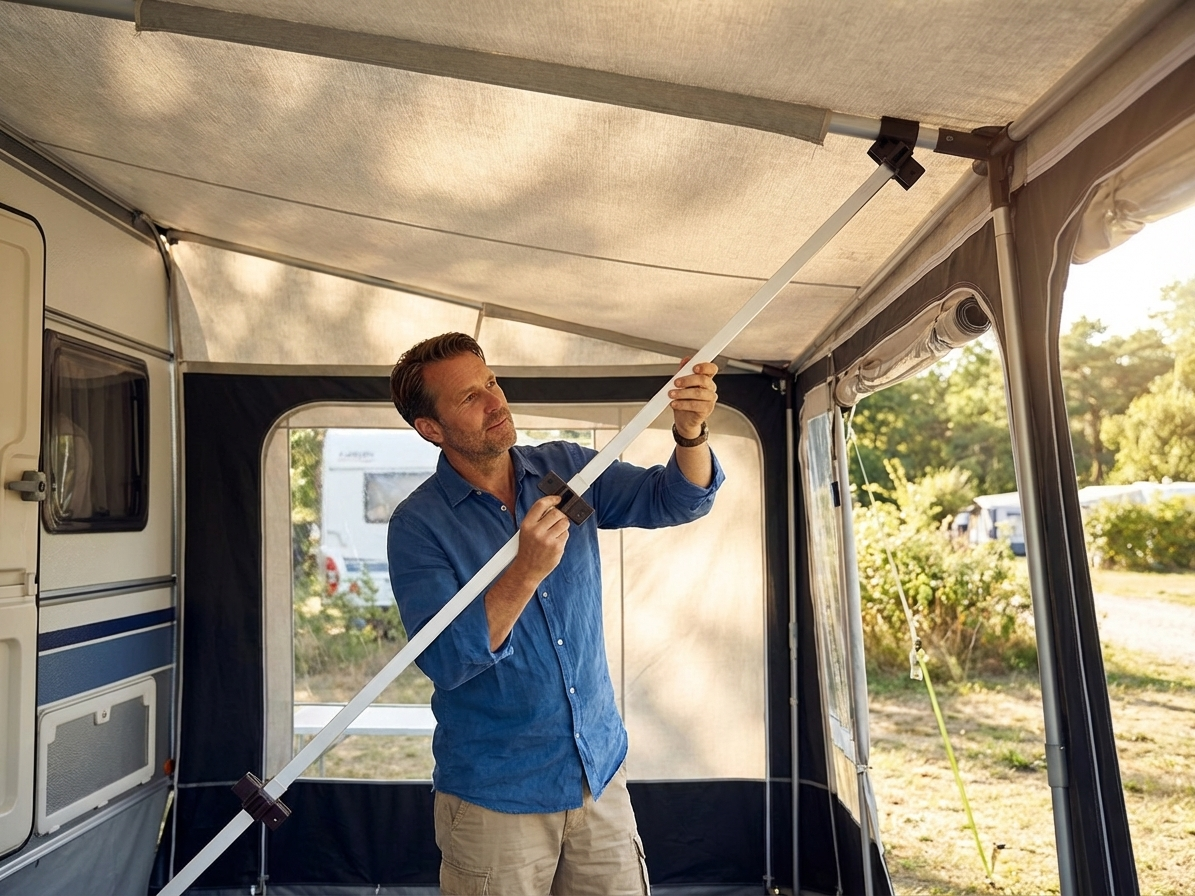 Silver roof pole 1.37 m in aluminium and plastic - product detail