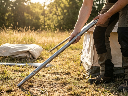 Back leg pipe for storage tent made from galvanised steel