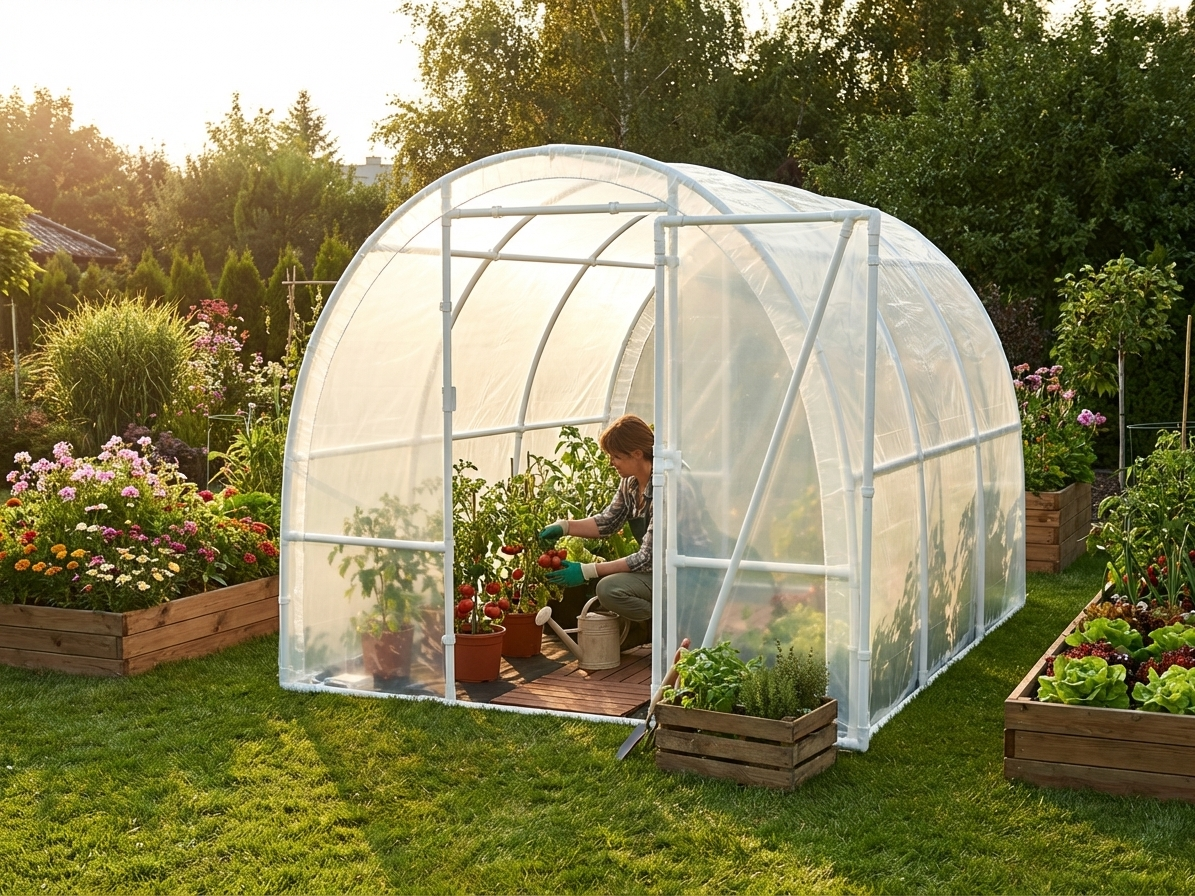 Transparent polytunnel greenhouse 2.2x3x1.9 m for domestic and commercial gardening
