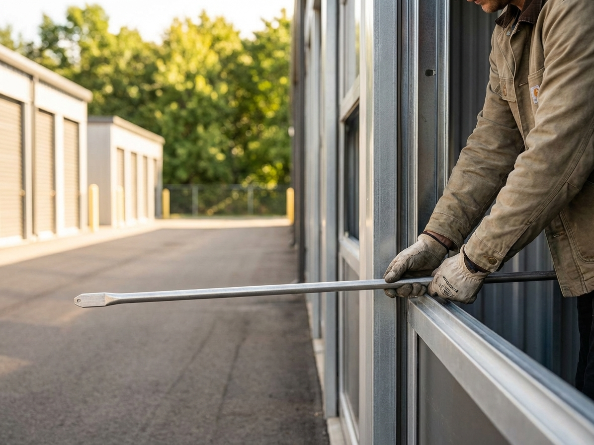Galvanised steel door rail in silver for industrial use - product detail
