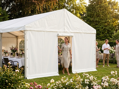 White polyethylene tarpaulin endwall, 6m, UV-resistant - view 3