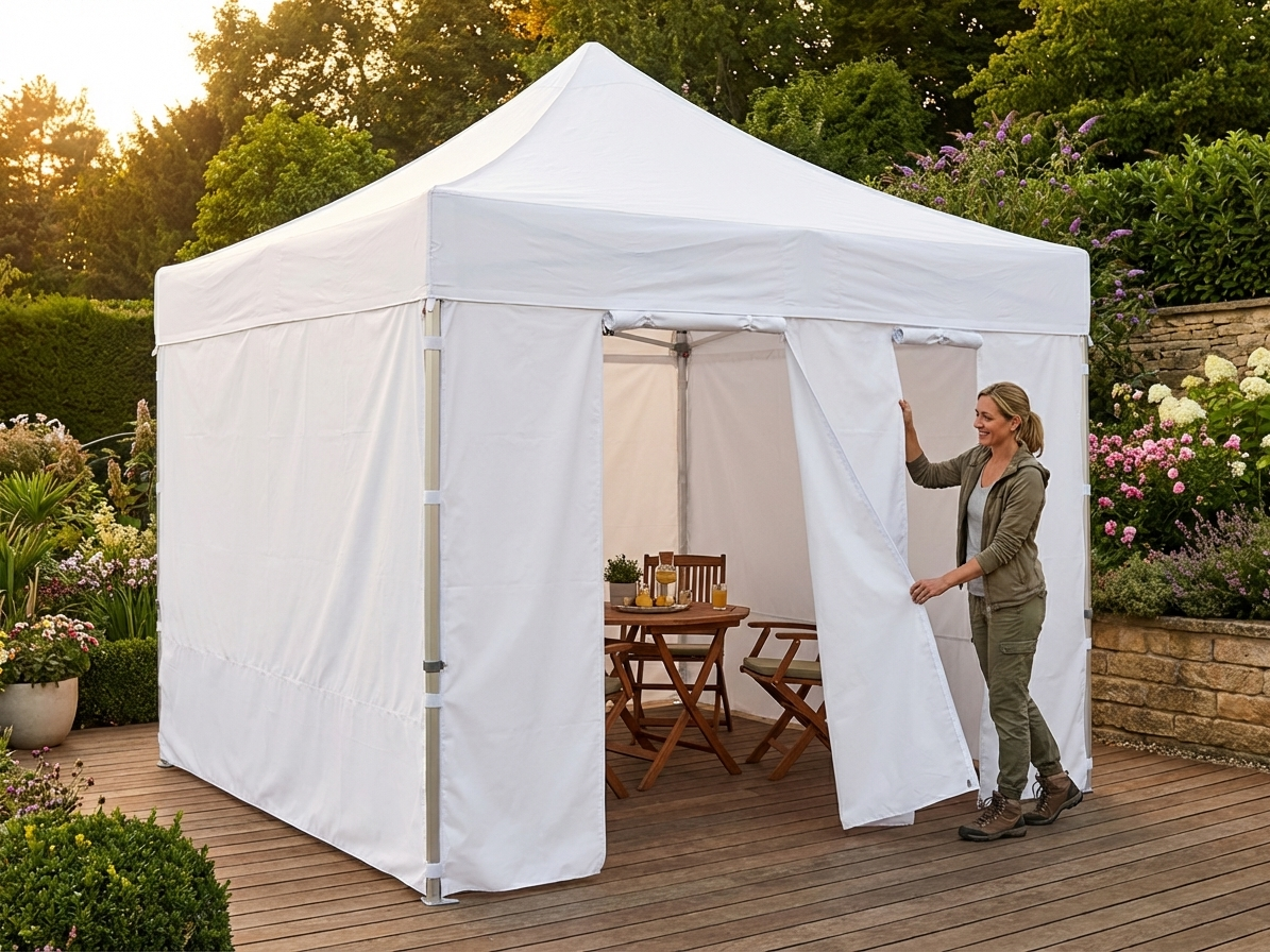 White Heavy Duty PVC Sidewall Kit for Gazebo 3x3m