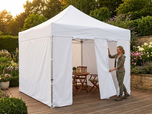 White Heavy Duty PVC Sidewall Kit for Gazebo 3x3m