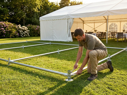 Ground bar frame for 6x10m marquee, galvanised steel - product detail