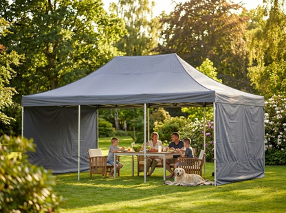 Grey pop up gazebo 4x6m with aluminium frame for outdoor events - product detail