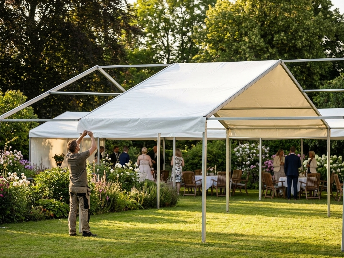 White PVC roof cover 5x2 metres for outdoor use - view 3