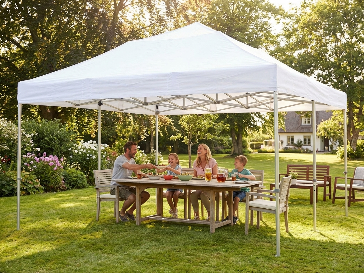 6x6 metre white pop-up gazebo with aluminium frame for outdoor events