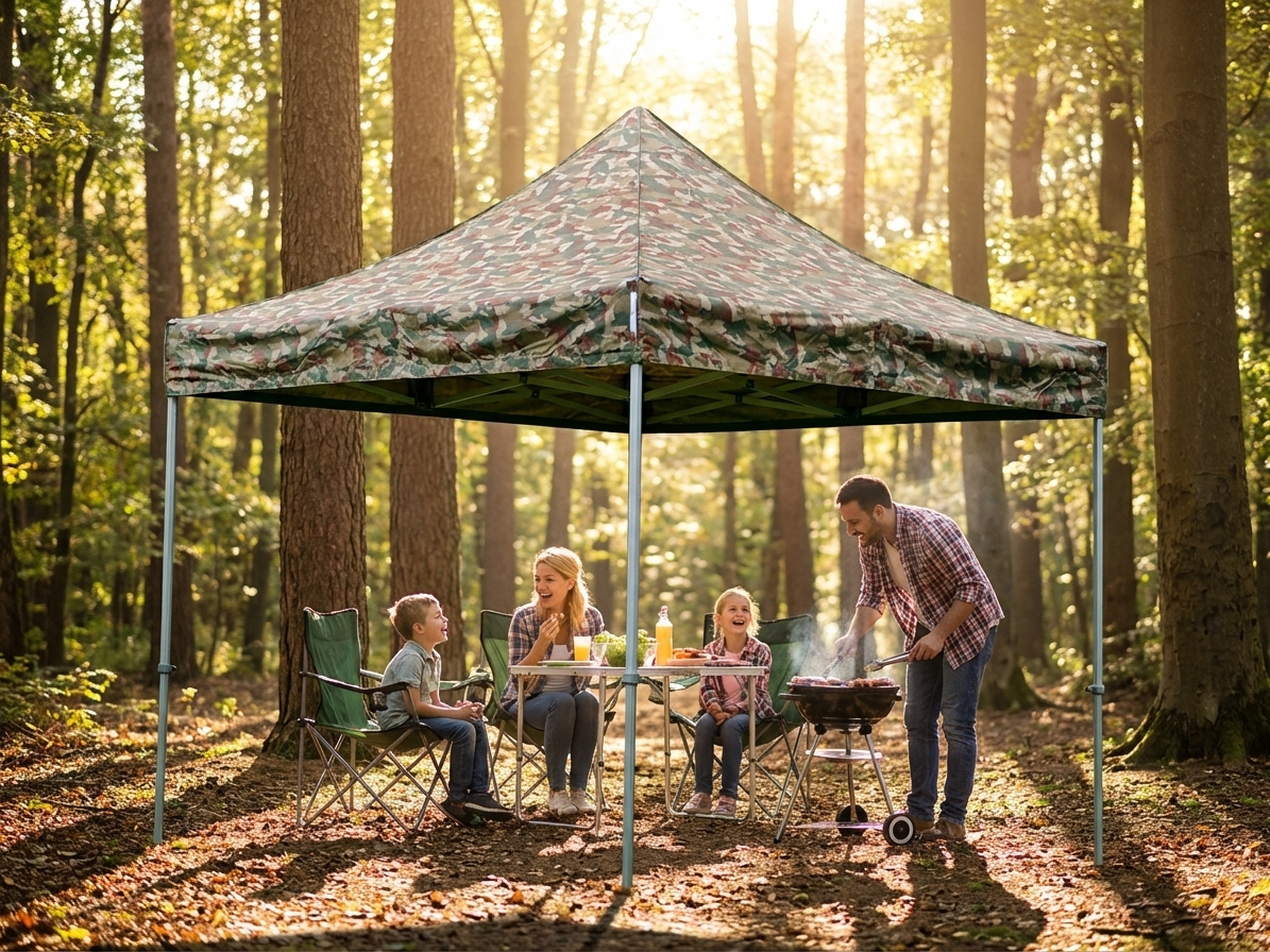 Pop up gazebo in camouflage with steel frame for outdoor events - product detail