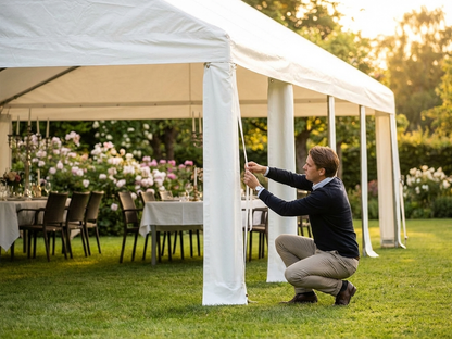White 2m PVC leg cover for event marquees - view 3