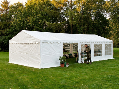 White storage tent 4x10 m, polyethylene and steel, outdoor use - view 3
