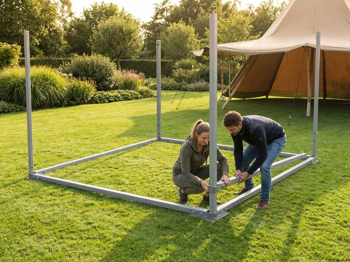 Steel ground bar for event tents, 6x6 m - product detail