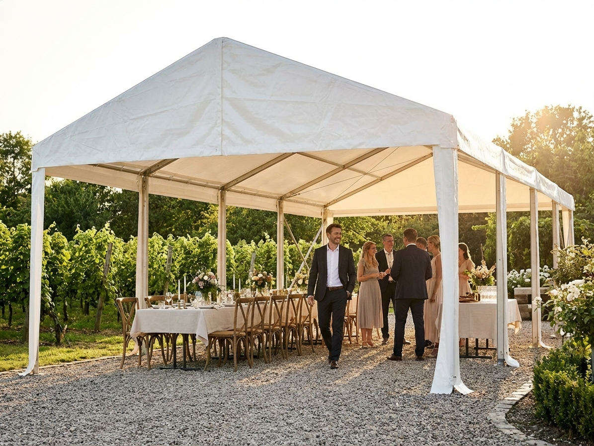 White PVC marquee roof cover 5x10m for outdoor events - view 3