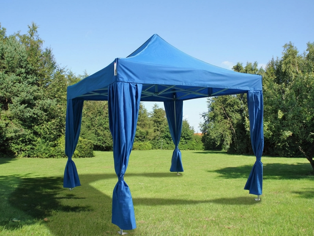 Blue pop up gazebo with aluminium frame, 3x3 m, ideal for outdoor events - product detail