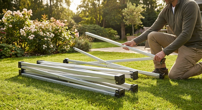 Aluminium gazebo frame 4x4 m in silver, adjustable for outdoor events - view 3