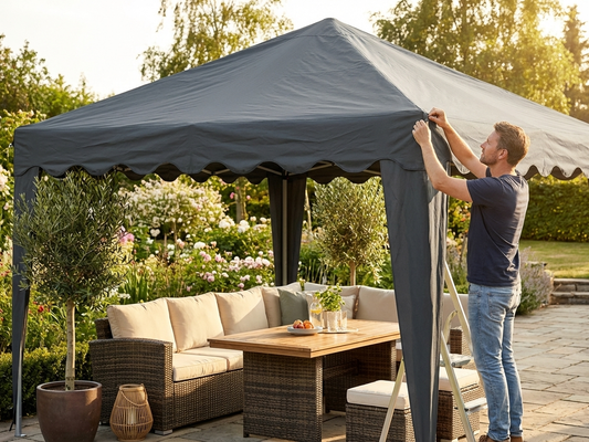 Dark Grey PVC/Polyester Marquee Roof Cover 3x3 m - product detail