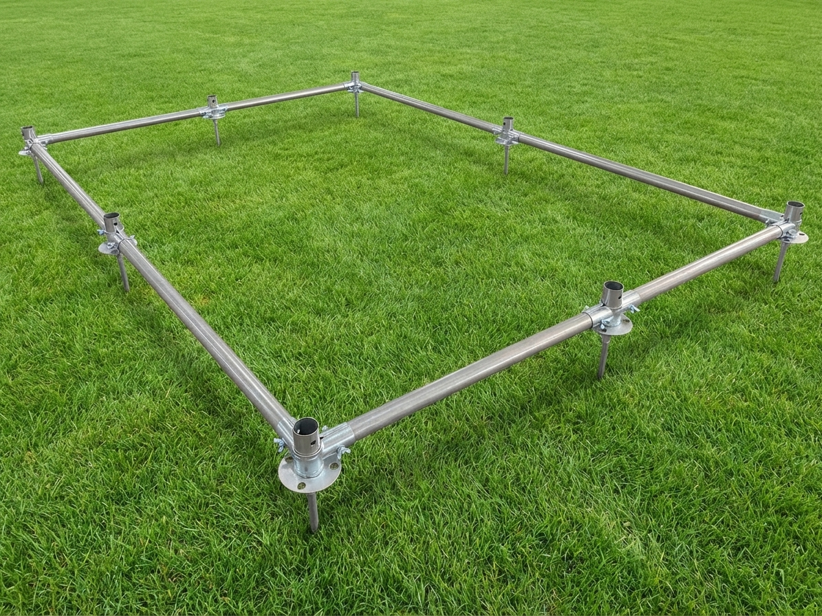 Ground bar frame for 6x8m marquee, galvanised steel - product detail