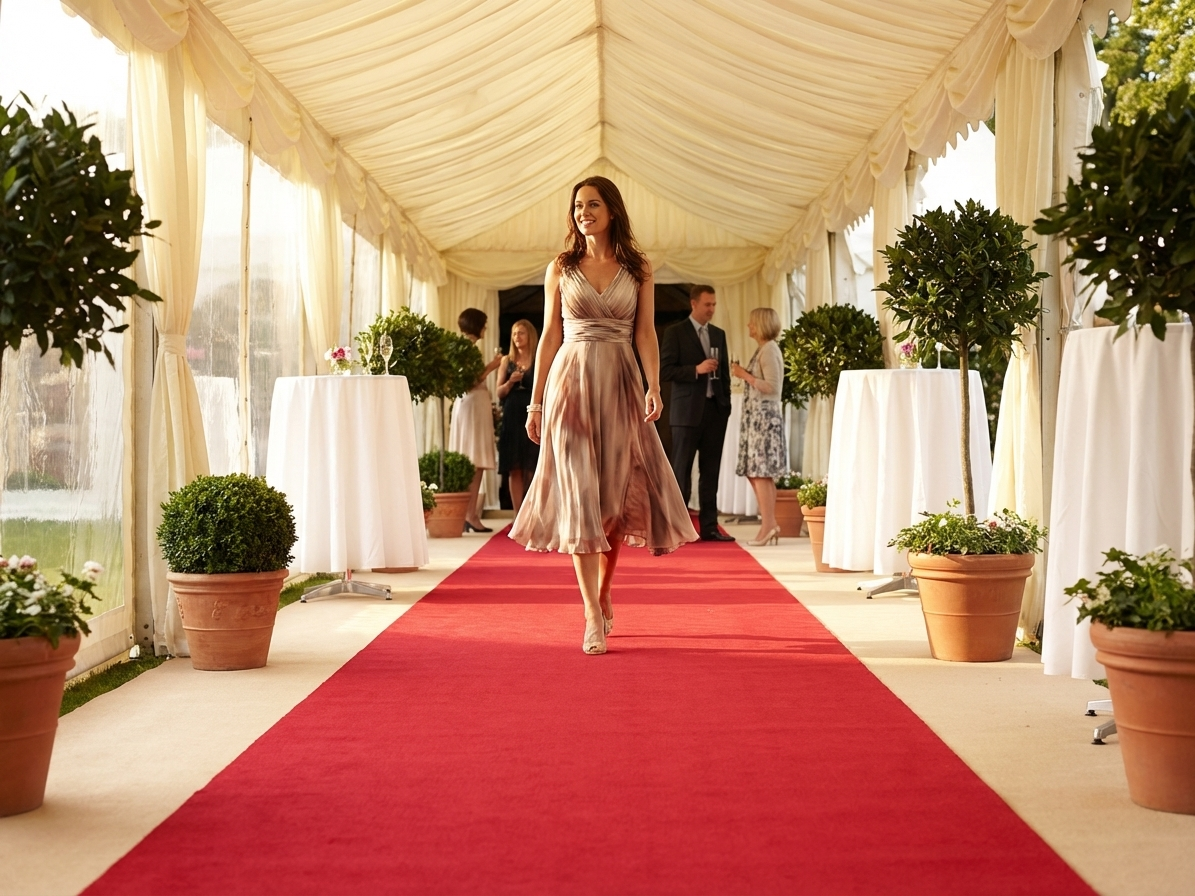 Red carpet 2x12 metres polyester for events - view 3