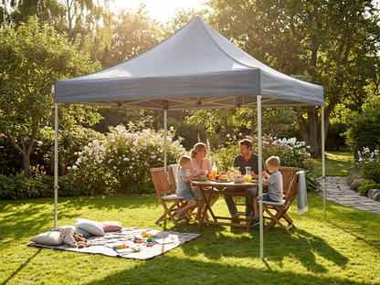 Grey pop-up gazebo 3x3 m with steel frame for outdoor events - product detail