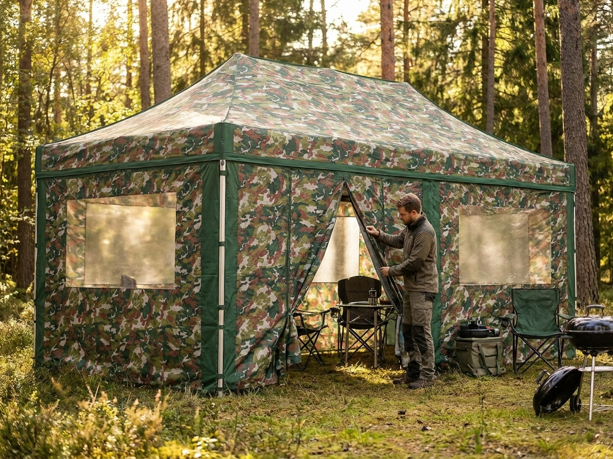 Gazebo Sidewall Kit in camouflage pattern for outdoor events