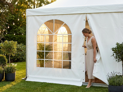 White PVC Pagoda sidewall for outdoor events - view 3