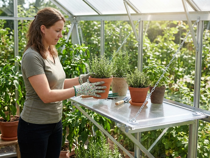 Greenhouse shelf 72x40 cm made from polycarbonate and galvanised steel - product detail