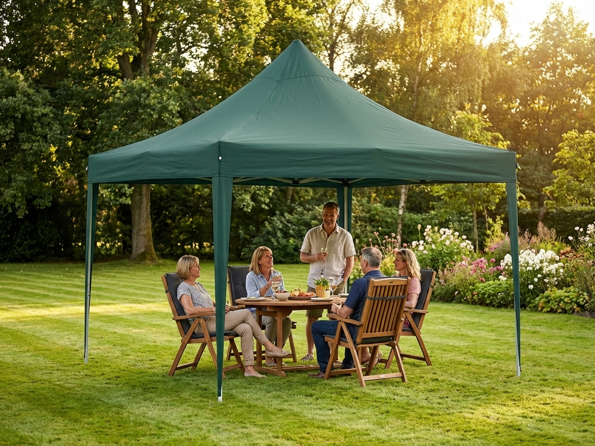 Green gazebo roof cover 3x6 m for outdoor shelter - product detail