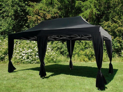Black pop up gazebo 3x6m with steel frame for outdoor events - product detail
