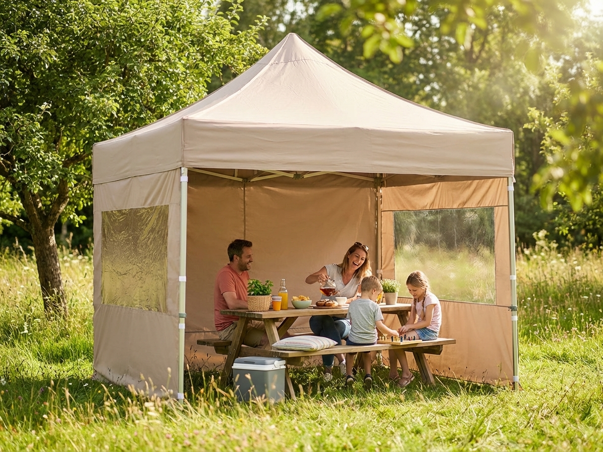 Pop Up Gazebo 3x3m Latte with Steel Frame for Outdoor Events - view 3