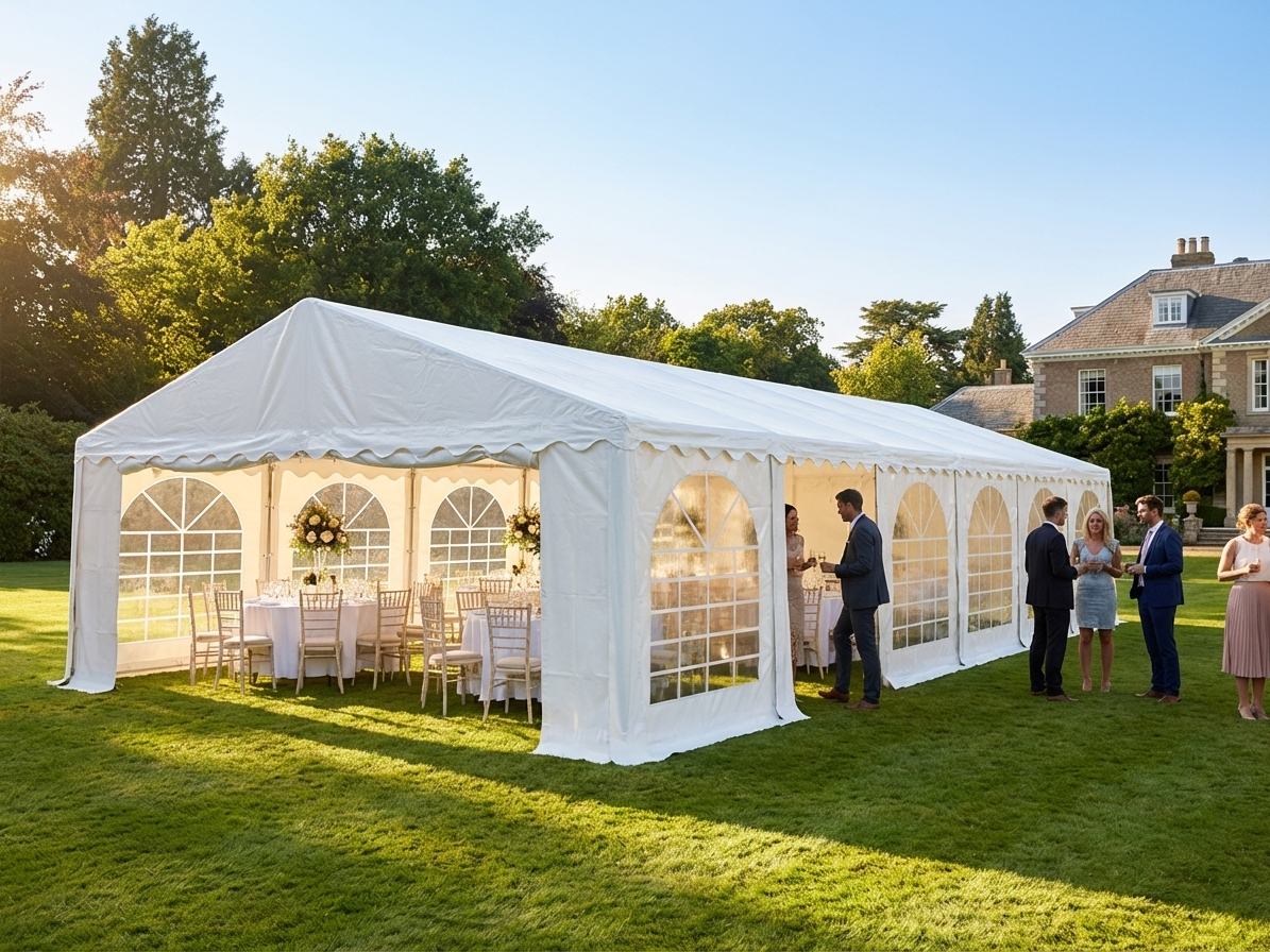 PVC marquee tent 6x12m white for event use - view 3