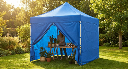 Blue pop-up gazebo with aluminium frame for outdoor events - product detail