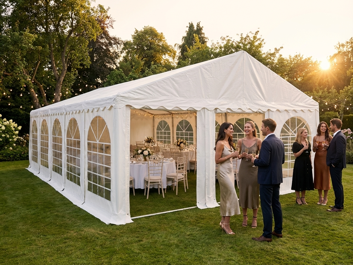 White marquee 6x14m for events and parties - view 3