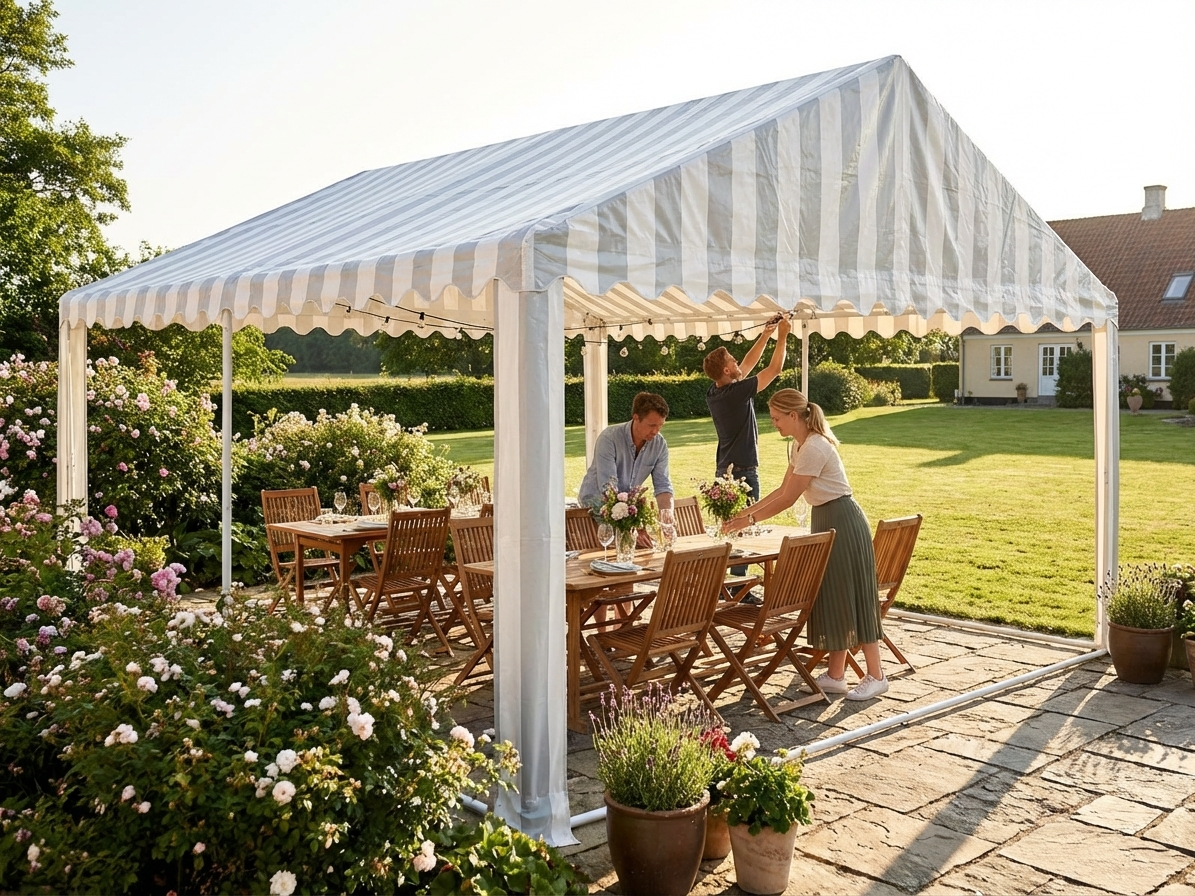 Polyethylene Marquee Roof Cover 5x6m in White/Grey for Event Shelter - view 3