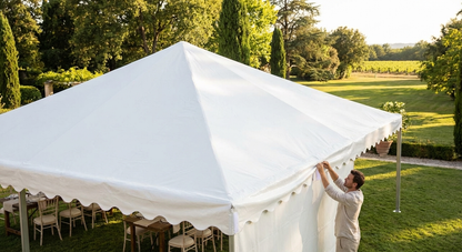 White PVC marquee roof cover 6x6 m for outdoor events - product detail