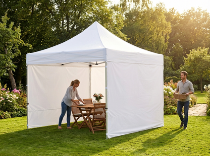 White pop-up gazebo with aluminium frame for outdoor events - view 3