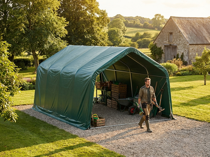 PVC Roof Cover for Storage Shelter in Green - view 3